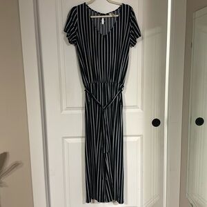 Brigitte Brianna Jumpsuit Navy Stripe Sz M